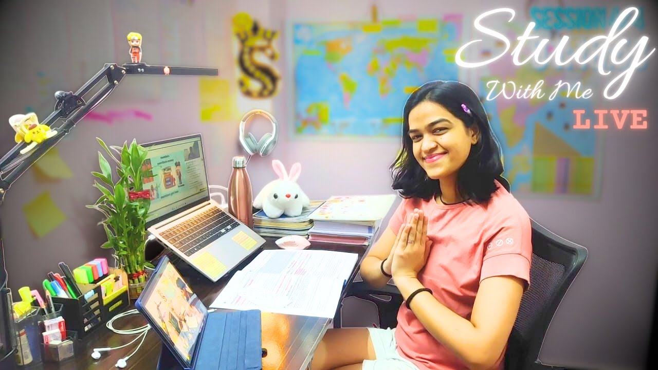 🌻8 HOUR LIVE🔴STUDY WITH ME📖 ||  POMODORO 60/10 || RAIN SOUND🎵