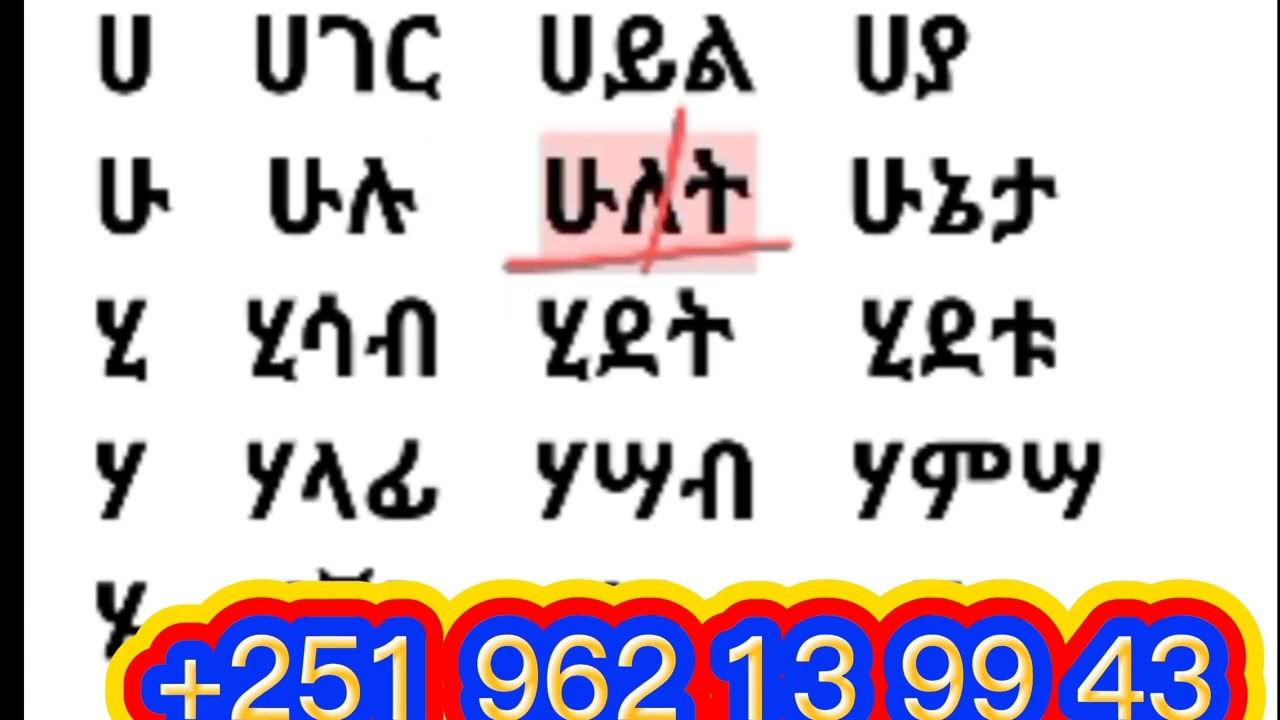 አማርኛ በሀ ቤተሠብ ቃላትን ምስረታ ለጀማሪዎች