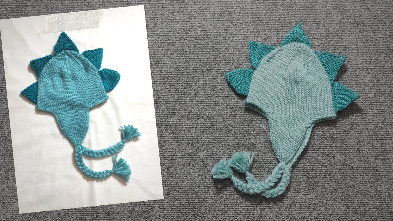 DIY Dinosaur Cap Knitting | Dino Cap For 1 Year Baby | Cap Knitting Tutorial In Urdu