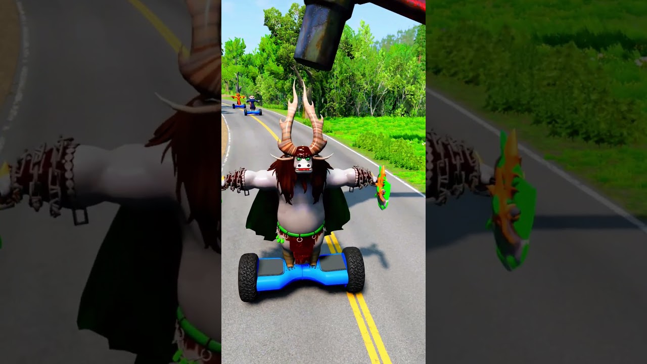 😱 KAI Blocks Everyone on the Road?! BeamNG Drive #shorts