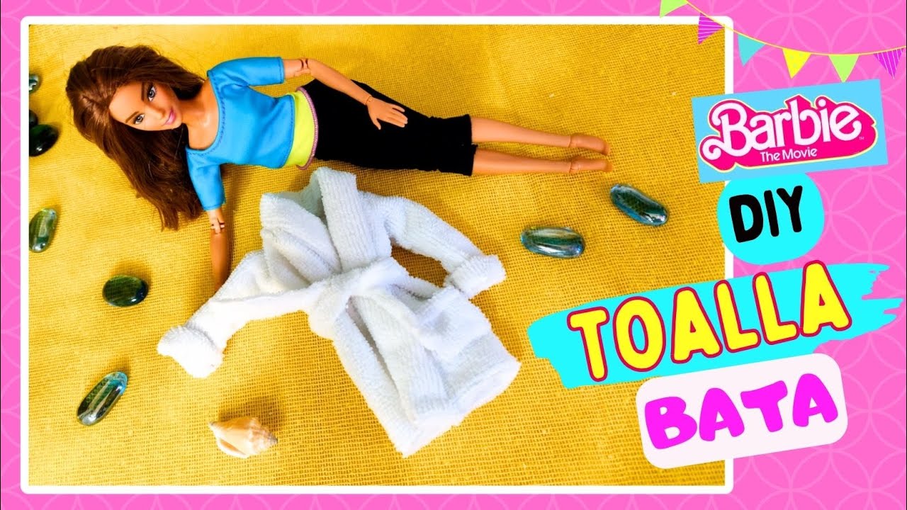 Como hacer ROPA para muñecas Barbie : TOALLA de Bata Fácil!