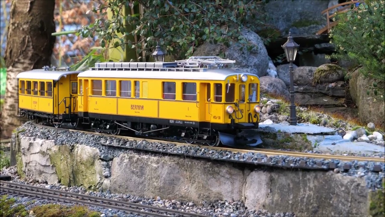 Rhb Bernina Triebwagen gelb    #gartenbahn #lgb #gardenrailway #spurg