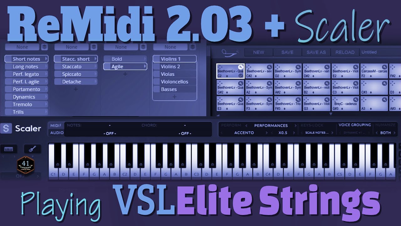 Having some fun with ReMidi 2.03, Scaler, and the Vienna Symphonic Library Elite Strings.