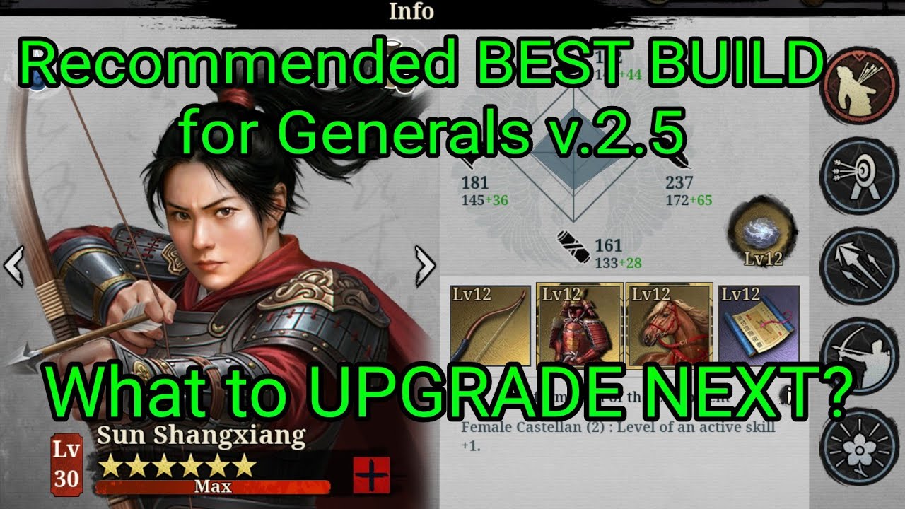 Great Conqueror 2 Shogun Recommended BEST BUILD for Generals v.2.5