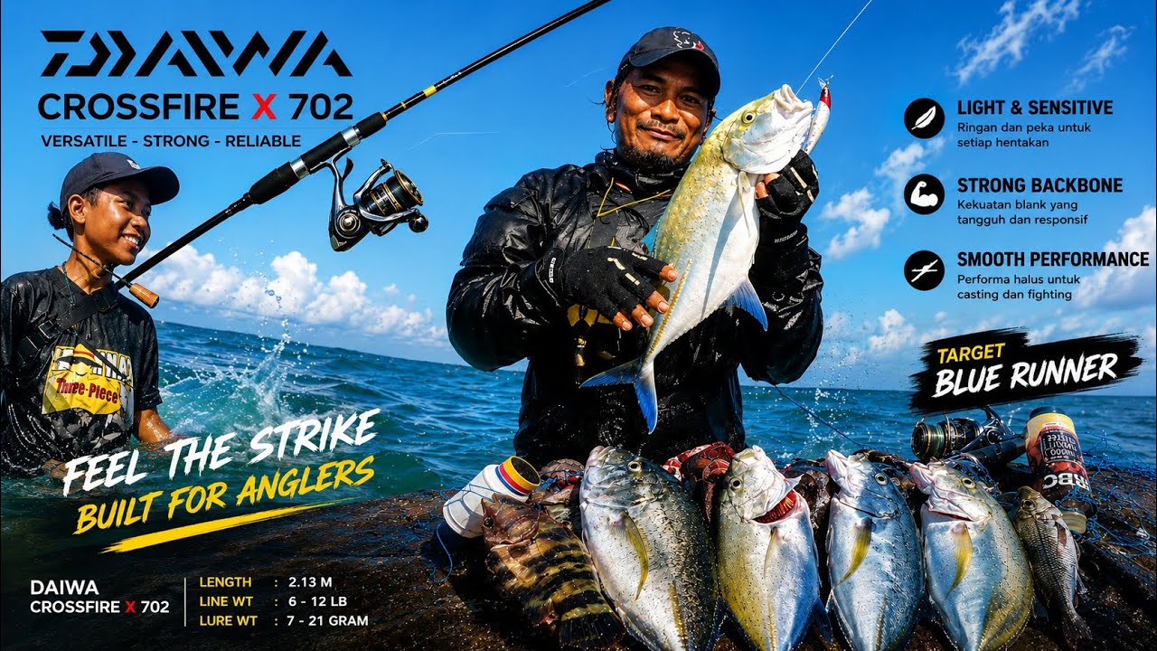 Tak Butuh Review, Langsung BETOT DI SPOT ⁉️ Rod DAIWA CROSSFIRE X 702 MHS 8-17 Lbs. 🎣