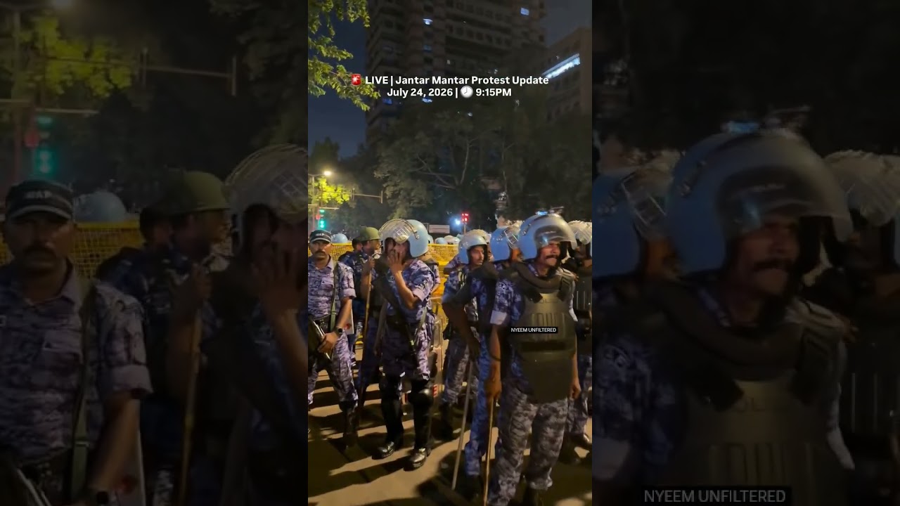 Heavy police deployment has been witnessed around the Jantar Mantar protest site as students contin