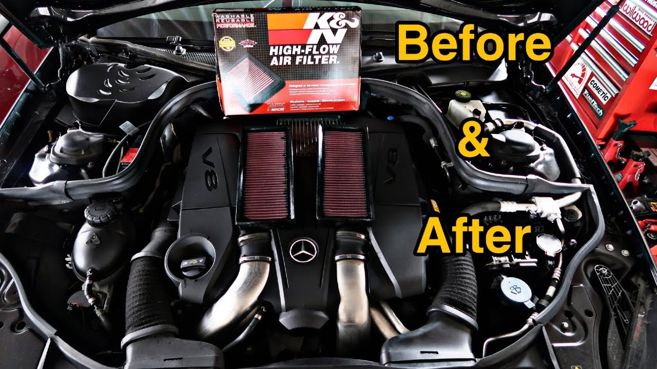 Установка фильтров K&N Drop-in Filters / Mercedes CLS 550 / Обороты и тяги до и после * EP 73 *