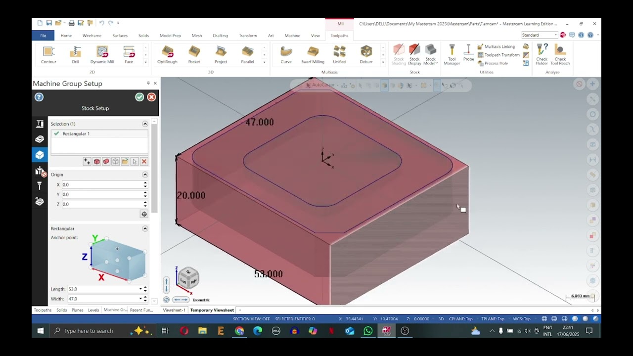 TUTORIAL MILLING SEDERHANA PADA SOFTWARE MASTERCAM 2025