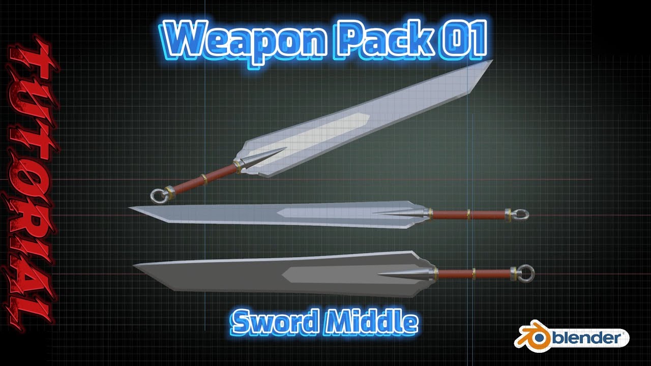 Blender Weapon Pack 01 - Medium Sword (20 min)