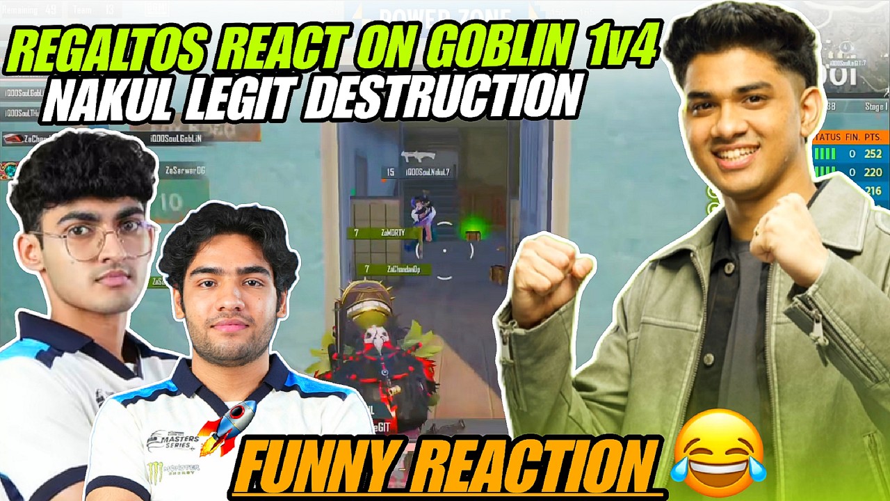SOUL REGALTOS Funny Reaction on iQOOSouL Destruction 😂 Regaltos On Goblin 1v4 in BGMS 🔥 S8UL Rega