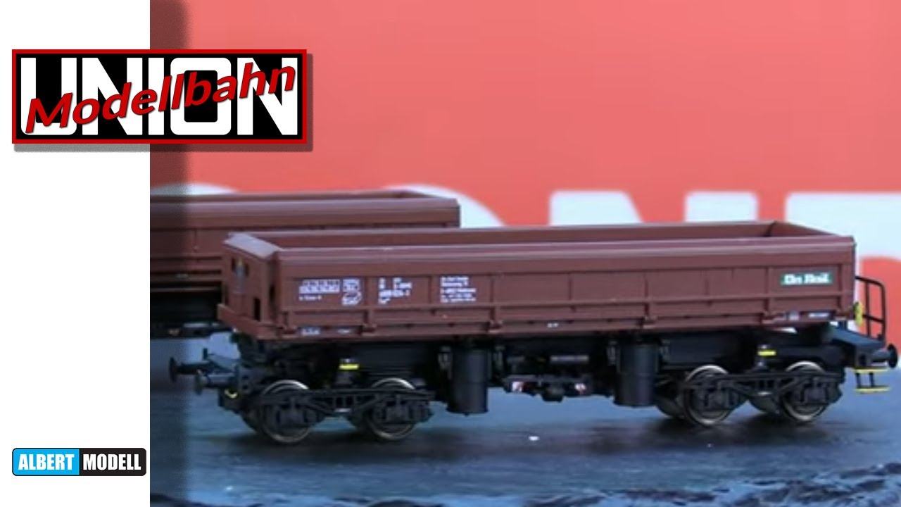 EXKLUSIVMODELL Albert Modell für Modellbahn Union - Seitenkippwandwagen Fas On Rail - Spur H0 1:87