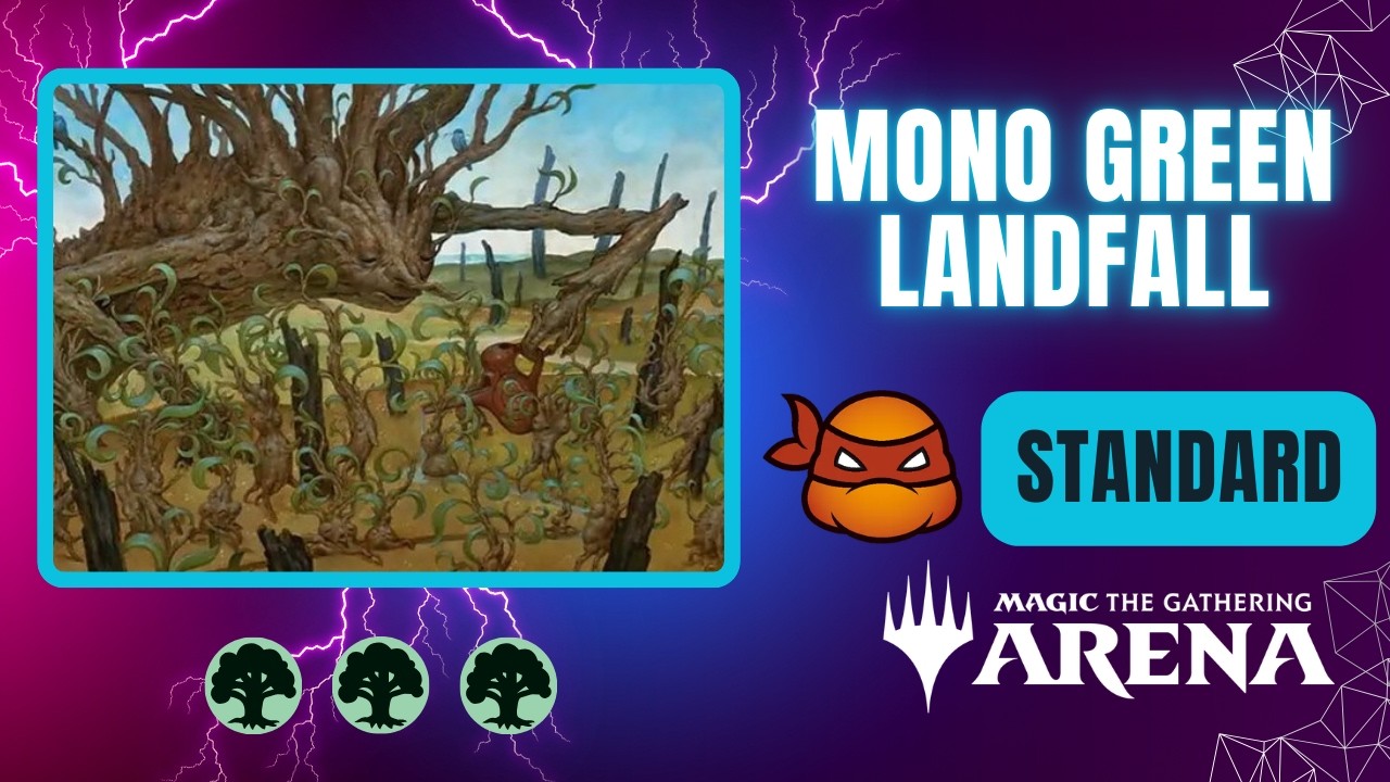 🌳🌳🌳 Моно-зеленая Landfall | Стандарт | Геймплей Magic the Gathering Arena | TMT | BO1
