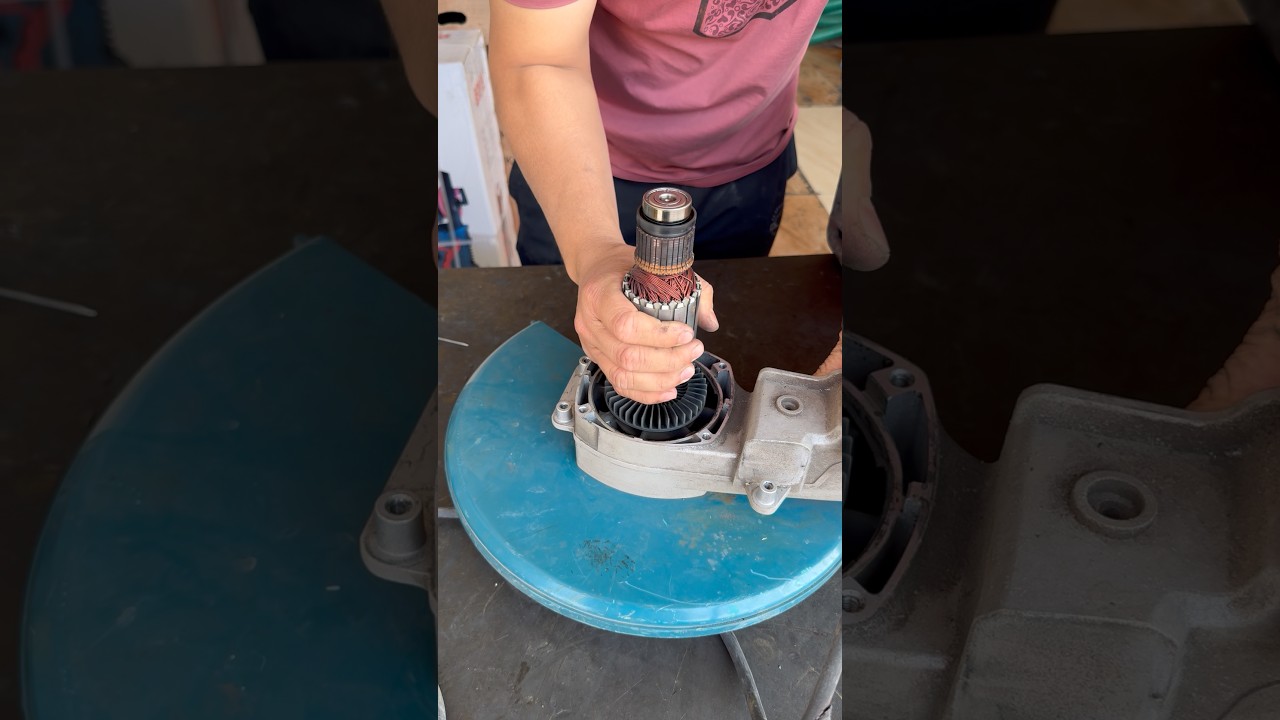 makita LW1401 metal cutting machine armature change ASMR #makita #powertools #shortfeed #automobile