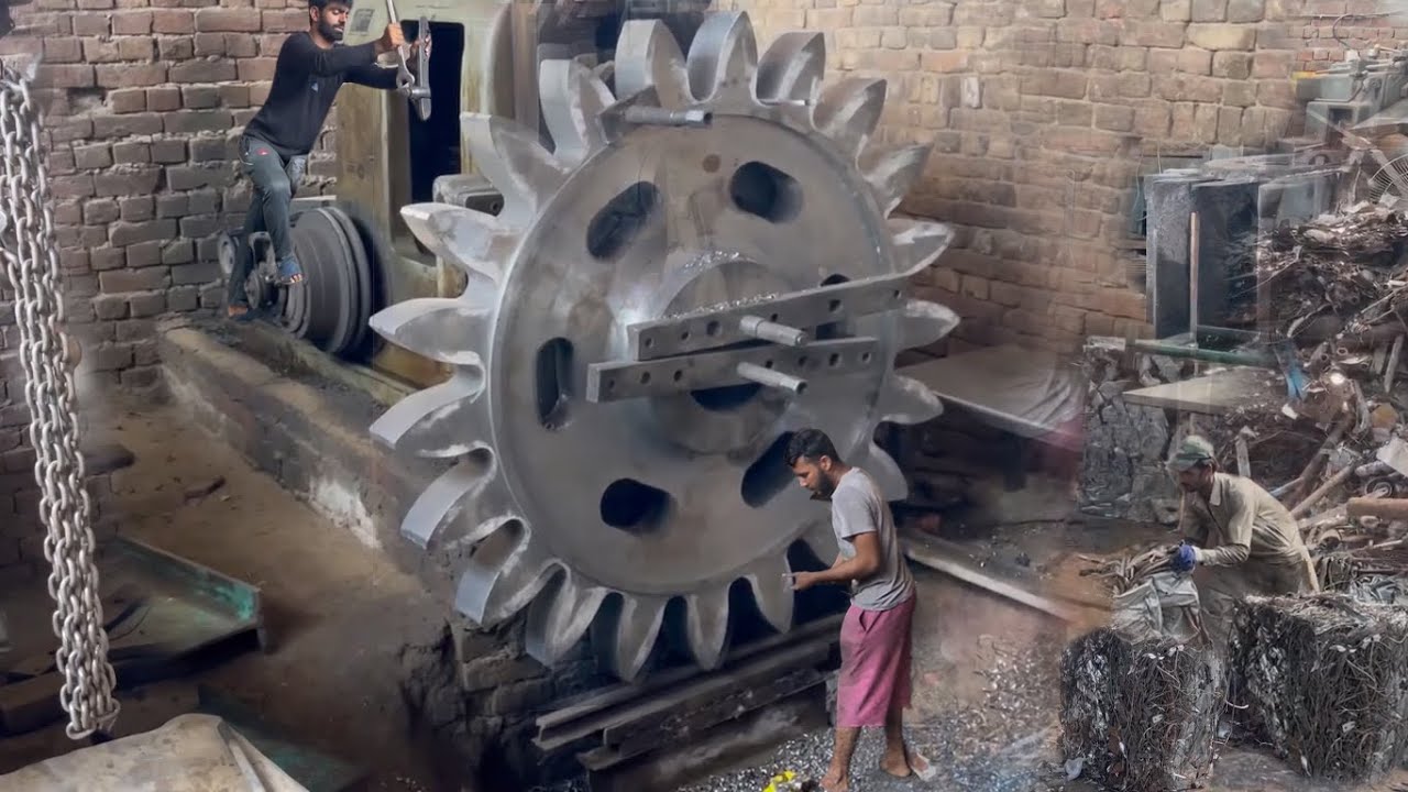GEAR RAKSASA! Mesin Unik Untuk Mendaur Ulang Rongsokan Besi Menjadi Gear di Pakistan