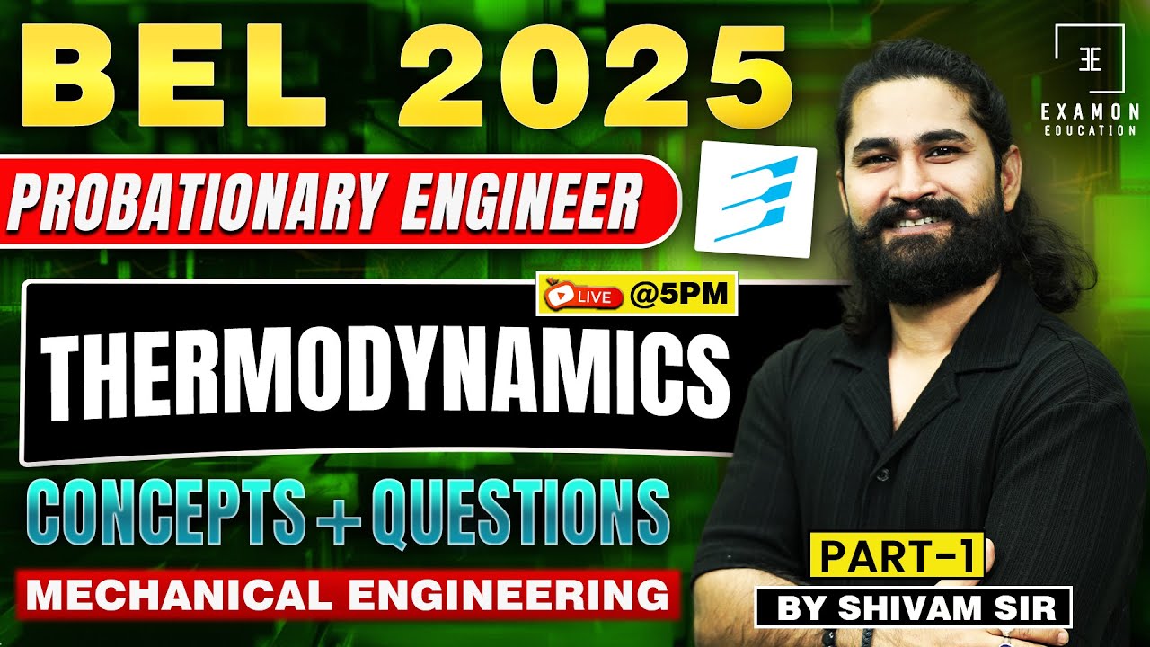 BEL 2025 Mechanical | Thermodynamics MCQ | BEL Probationary Engineer Mechanical | Shivam Sir