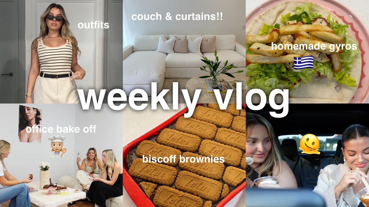 WEEKLY VLOG | Biscoff Everything, Couch & Curtains, Office Bake Off, Homemade Gyros | Jaz Hand