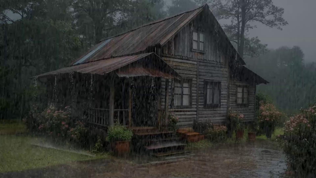 Sérénité nocturne 🌧️ Sons de pluie autour de cabane pour sommeil calme et profond