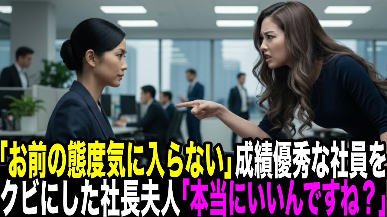 「お前の態度が気に入らないからクビにしてあげるｗ」営業1位の私を気に入らない社長夫人。私「本当にいいんですか？」社長夫人「え？」