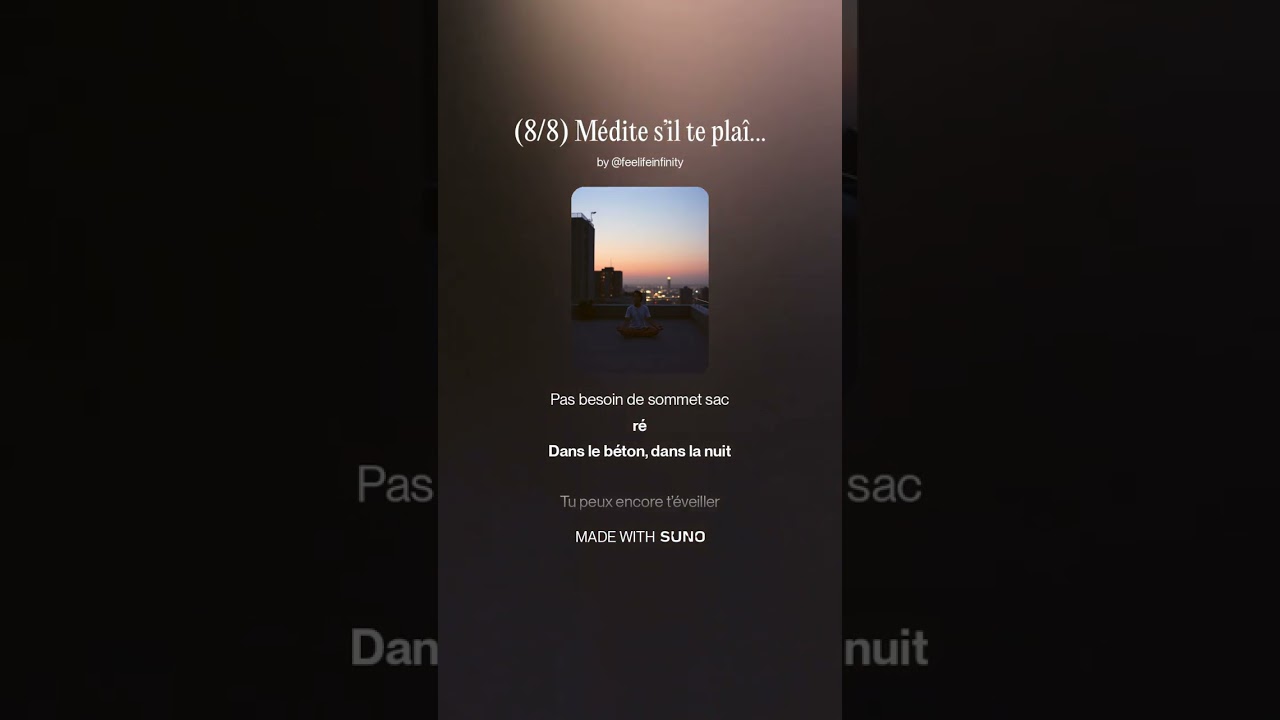 (8/8) Médite s’il te plaît #chansonfrancaise #conscience #feelifenow #bonheur #liberte