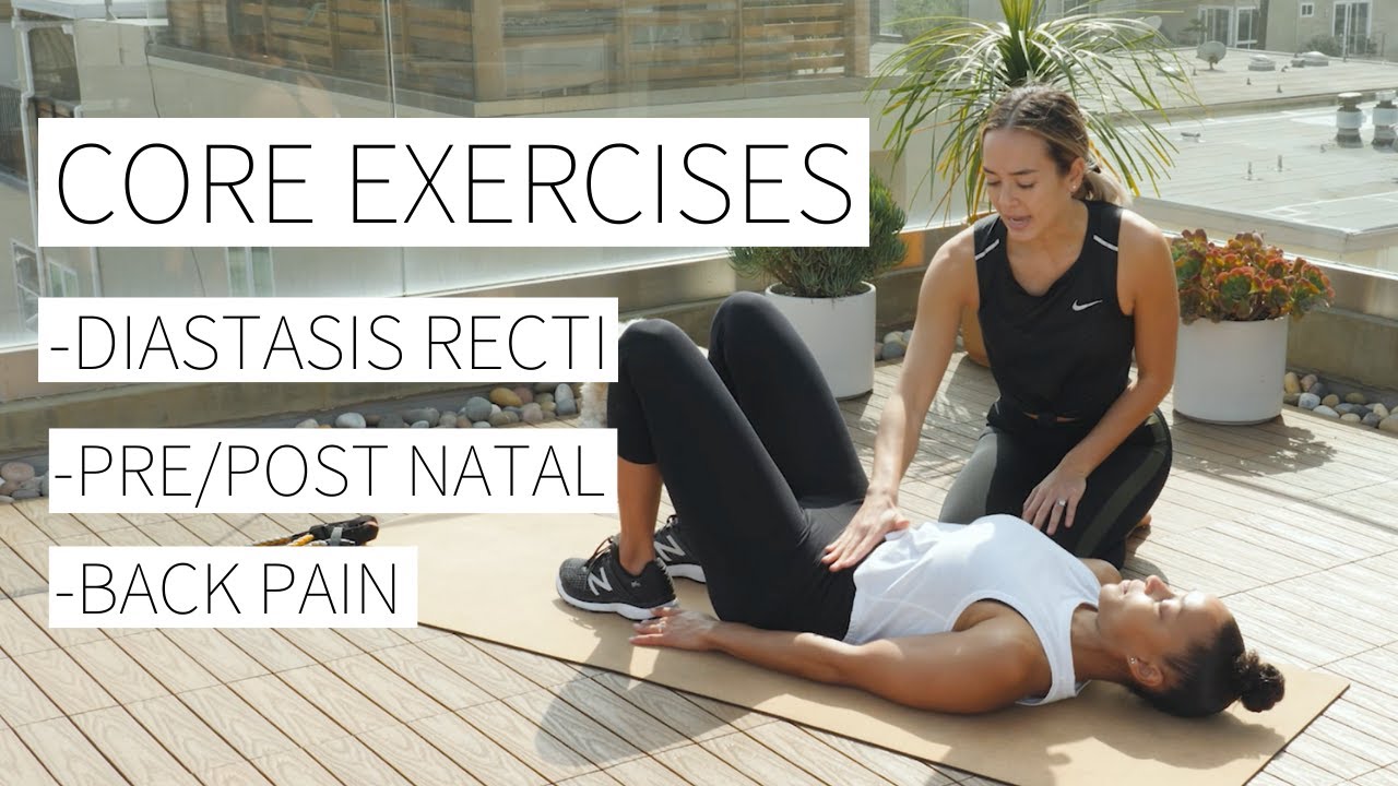 DIASTASIS RECTI, PRE/POST NATAL, BACK PAIN EXERCISES - guided by a physical therapist | Dr. LA Thoma