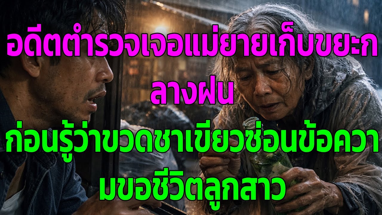 อดีตตำรวจเจอแม่ยายเก็บขยะกลางฝน ก่อนรู้ว่าขวดชาเขียวซ่อนข้อความขอชีวิตลูกสาว