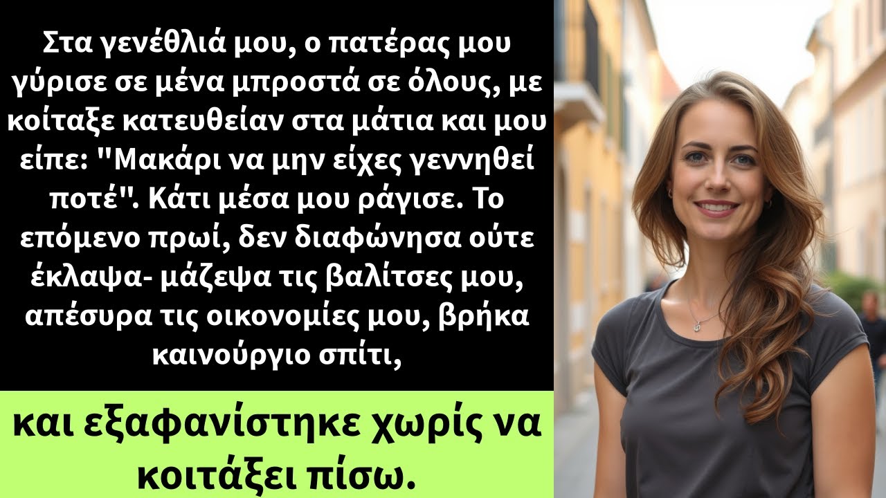 Στα γενέθλιά μου, ο πατέρας μου γύρισε σε μένα μπροστά σε όλους, με κοίταξε κατευθείαν στα μάτια και