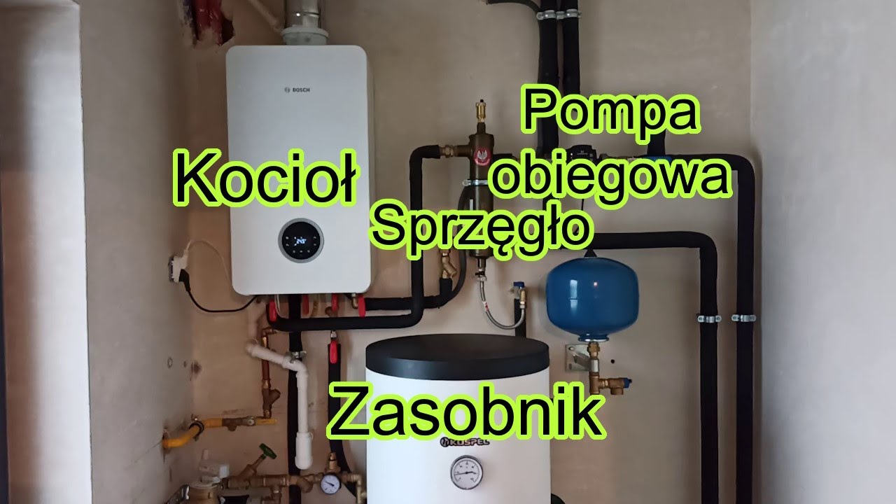 Kotłownia: BOSCH GC 2300 + Sprzęgło hydrauliczne + 100% ogrzewania podłogowego