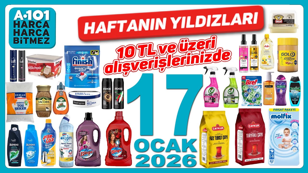 A101 17 OCAK 2026 | TEMİZLİK GIDA İNDİRİMLERİ | A101 İNDİRİMLERİ HAFTANIN YILDIZLARI | A101
