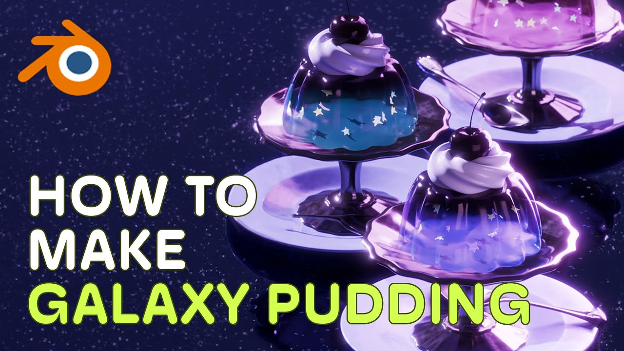 블렌더 3D 갤럭시 푸딩 만들기 | Blender 3D Galaxy Pudding Modeling (real time)