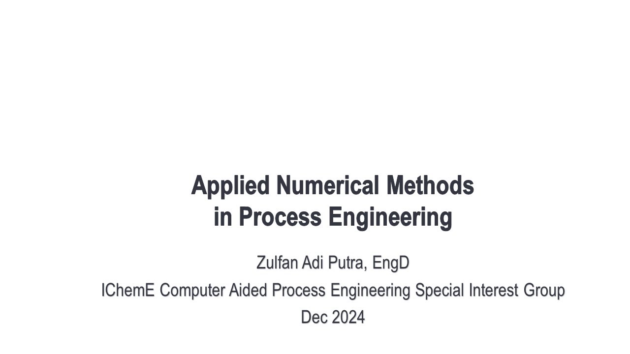 Applied numerical methods in Chemical Engineering