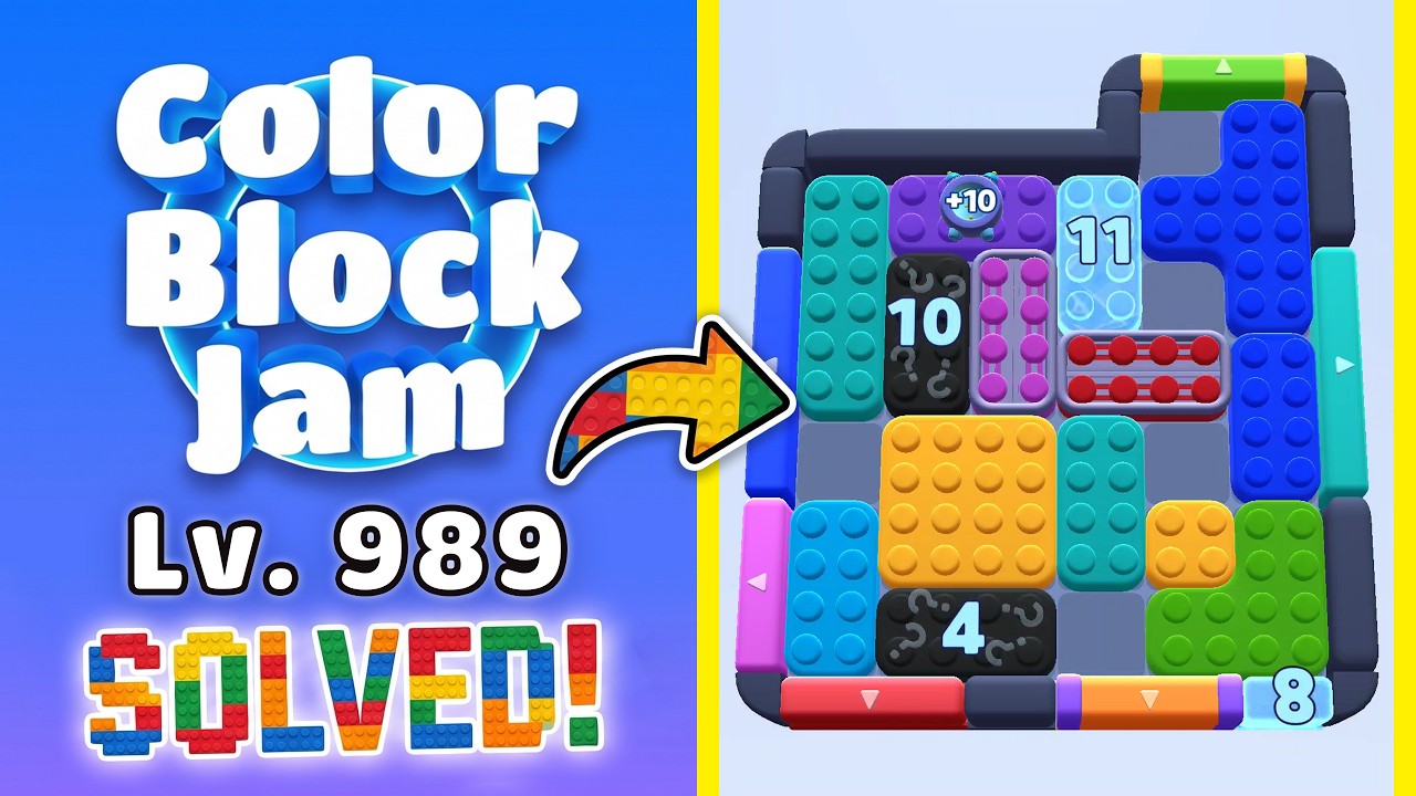 Color Block Jam Level 988 (989) | Every Puzzle Solved! 🎯