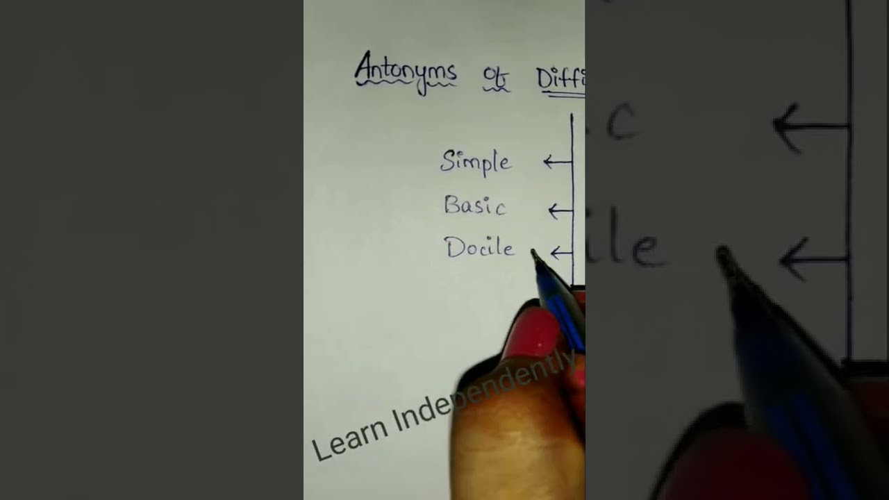 Antonyms of Difficult || Learn Independently