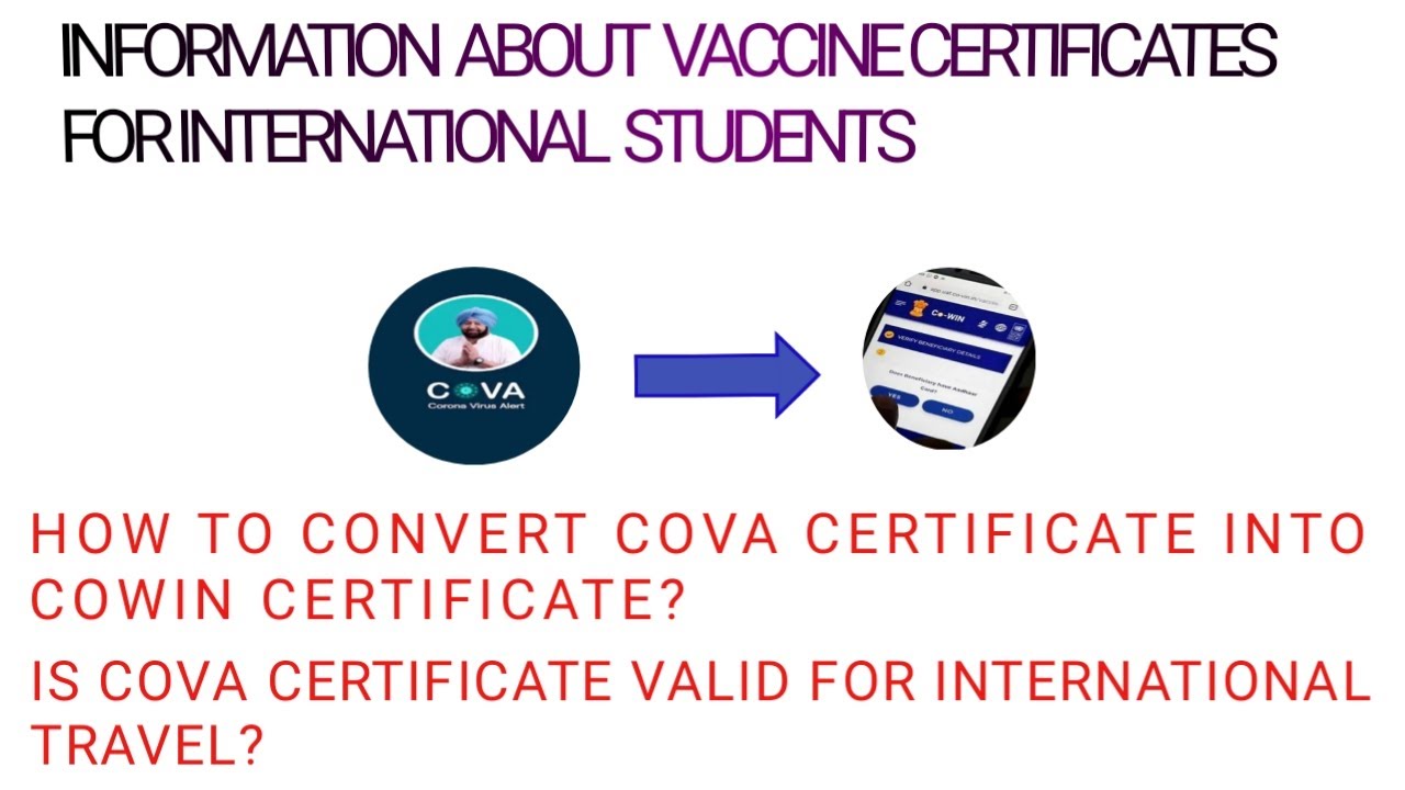 HOW TO CONVERT COVA CERTIFICATE INTO COWIN