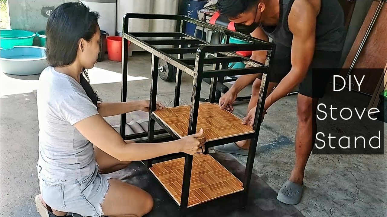 DIY Stove Stand | Paano Gumawa ng Patungan ng Stove | Metal Frame/Tile Top | Homemade