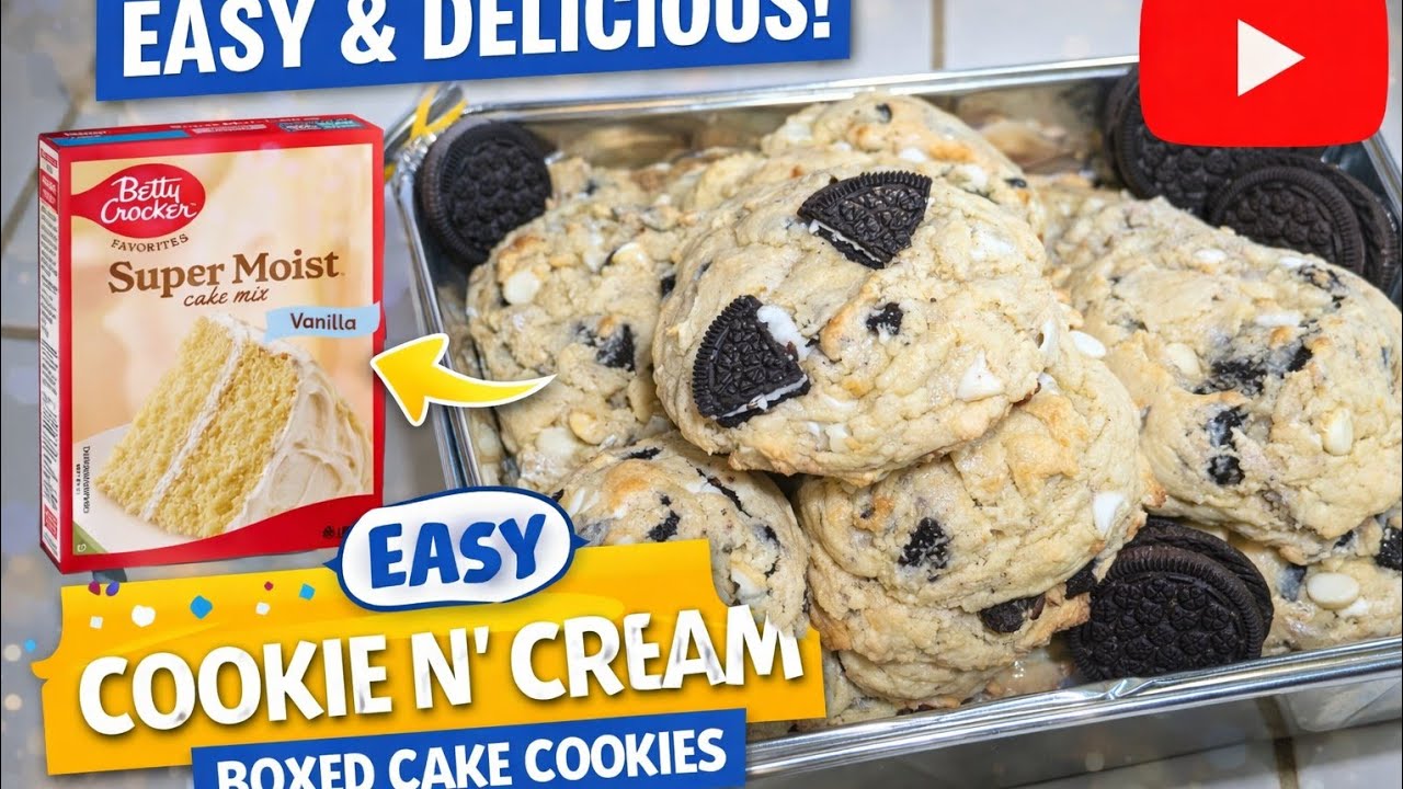 Cookies 'N' Cream Box Cake mix Cookies🍪🥛