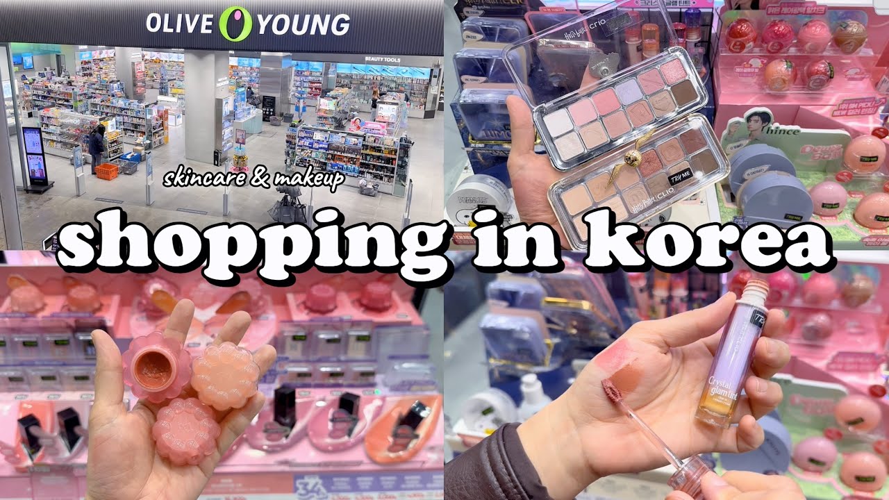 shopping in korea vlog 🇰🇷 skincare & makeup haul 🍀 spring new items at Oliveyoung 올영세일
