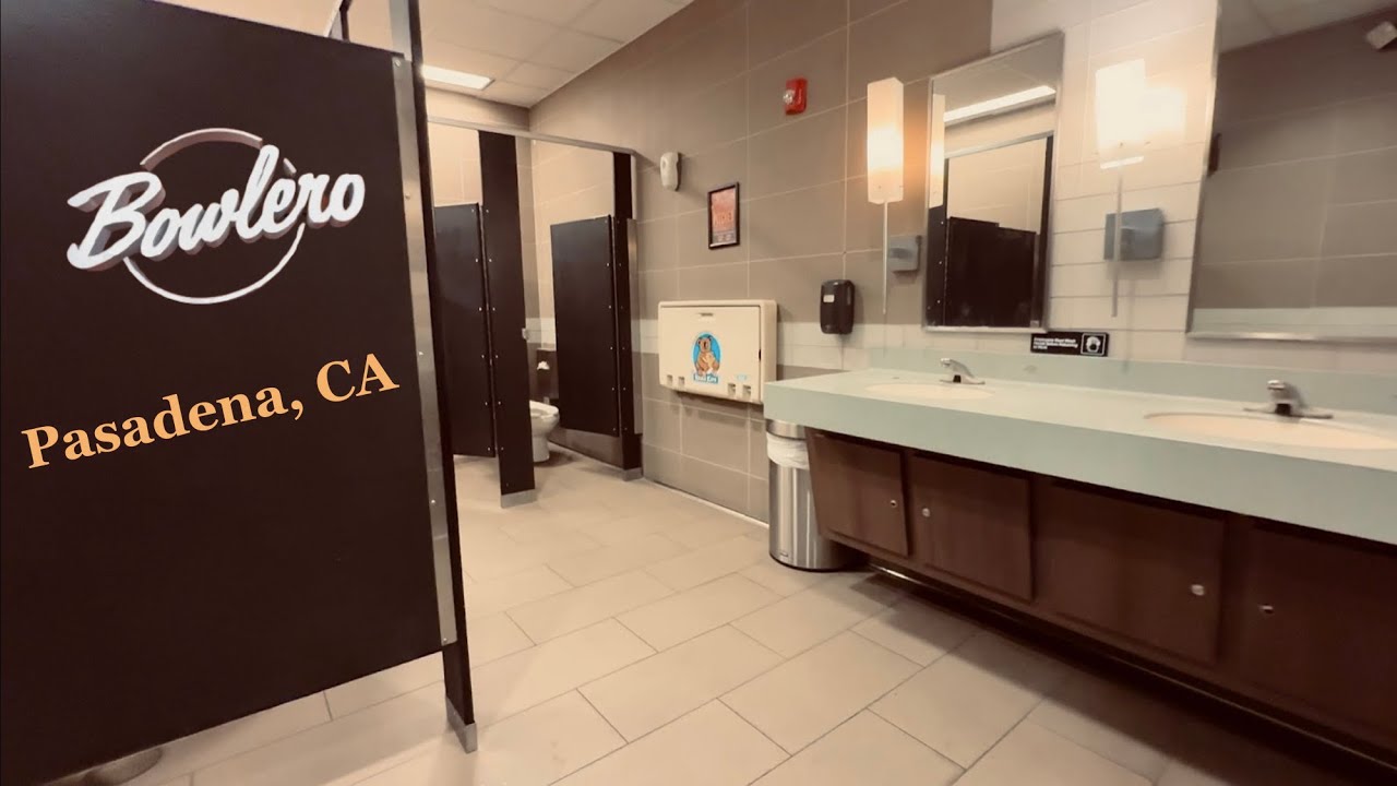 AS Washbrook Urinal, Madera Toilet Flush, XLerator | Men’s & Women’s Restroom | Bowlero, Pasadena CA