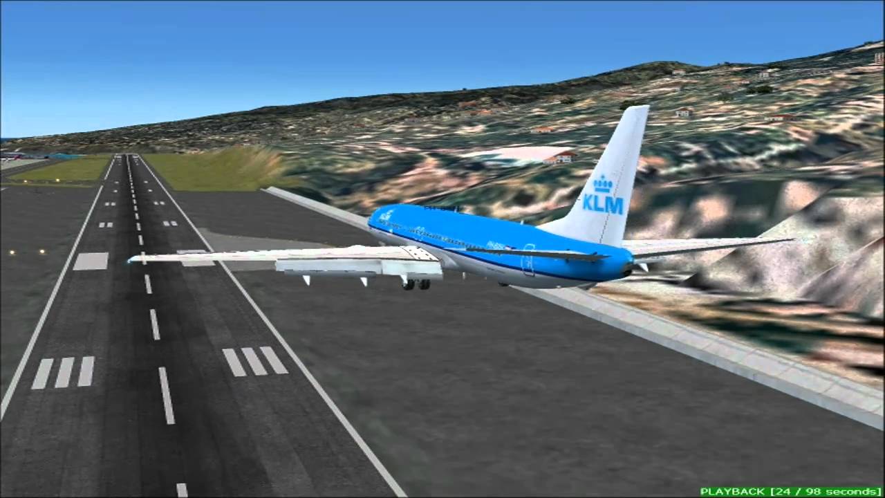 (HD) FS2004Landing At Madeira Boeing737-800 (LPMA)