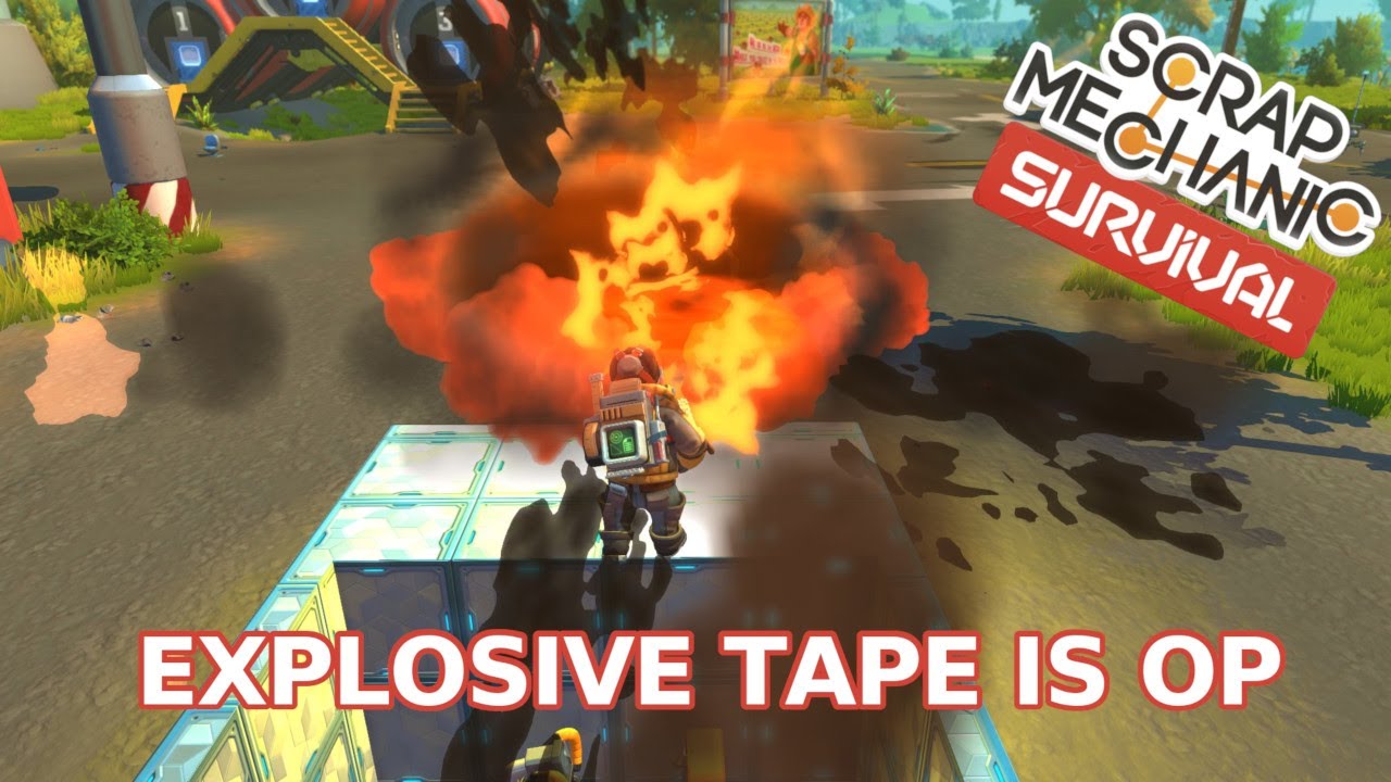 Scrap Mechanic Survival - Red Tape Bot Test (Explosive Tape is OP)