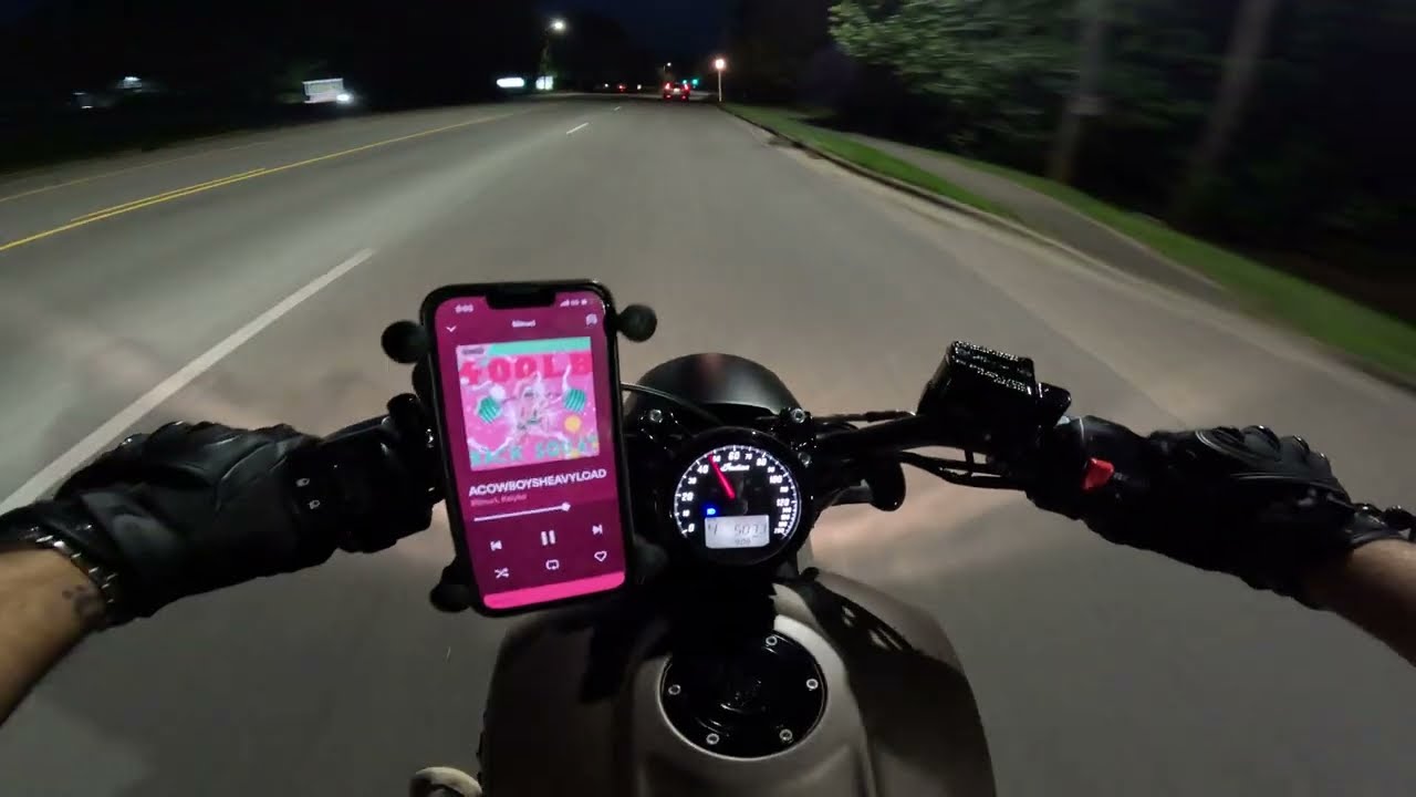 Night Ride on Indian Scout Bobber ( Engine Sounds Only )