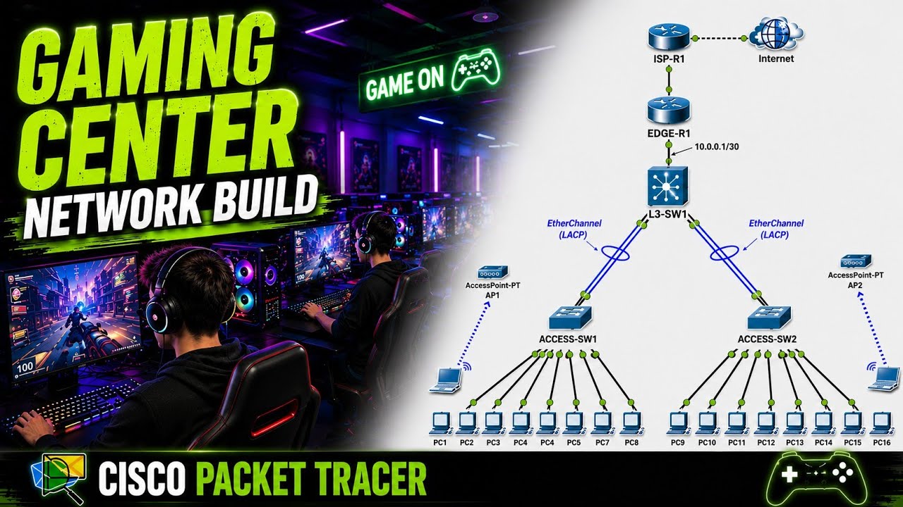 Создание сети игрового клуба в Cisco Packet Tracer