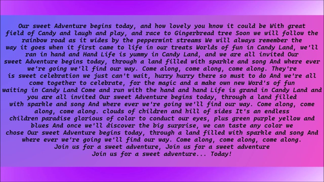 Candy Land The Great Lollipop Adventure, Sweet Celebration Lyrics