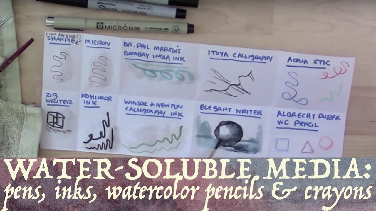 Water-Soluble Media: Pens, Inks, and Watercolor Pencils