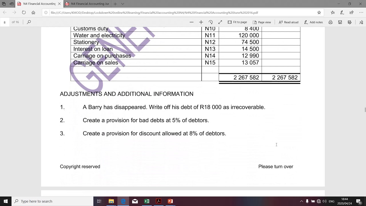 Financial Accounting N4 (Other Income - Part 1 of 3.1) -Mr. K. Modisane