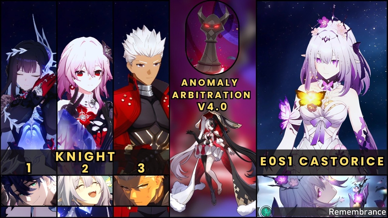 NEW Anomaly Arbitration Full Clear | Knight 1-3 & Castorice x Evernight | HSR 4.0