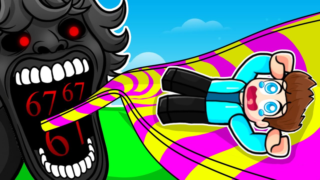 SLIDE TO ESCAPE THE 67 MONSTER IN ROBLOX !!