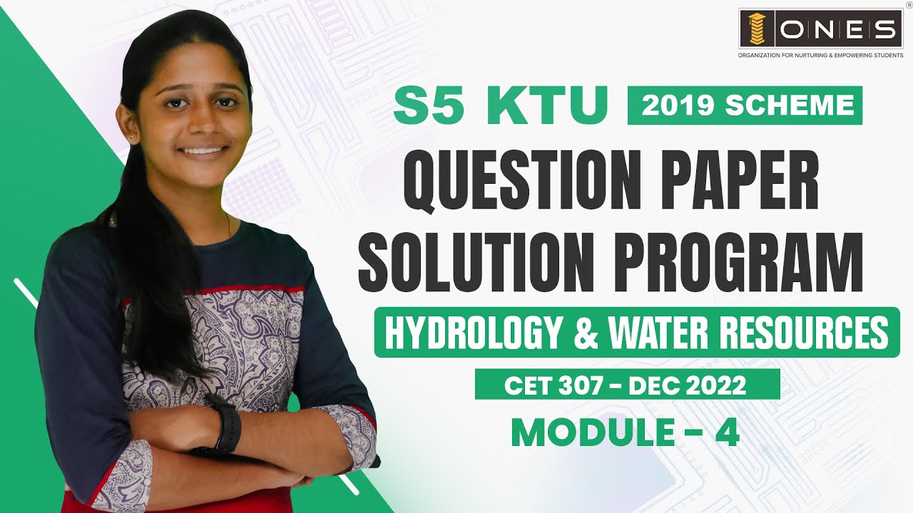 S5 KTU 2019 Scheme QP Solution | CE | HYDROLOGY & WATER RESOURCES  | CET307 | Module 4 - DEC 2022