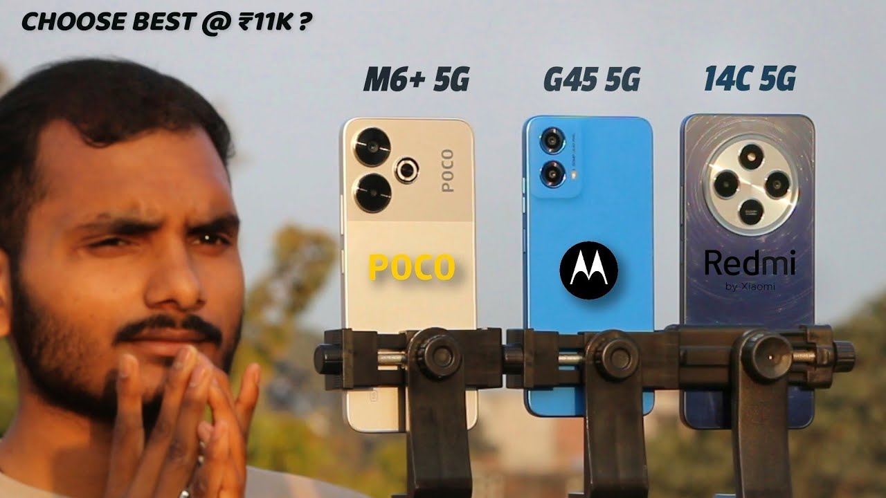 Poco M6+ 5G vs Moto G45 5G vs Redmi 14C 5G : Comparison & Test.