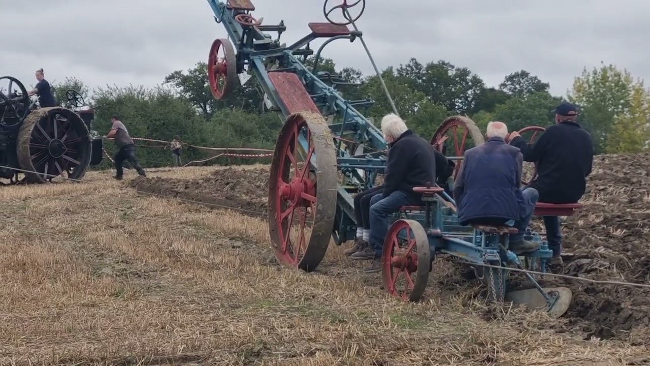 STEAM PLOUGHING at Stotfold Watermill Working Steam Weekend 2024 #steamengines #steam #steampower