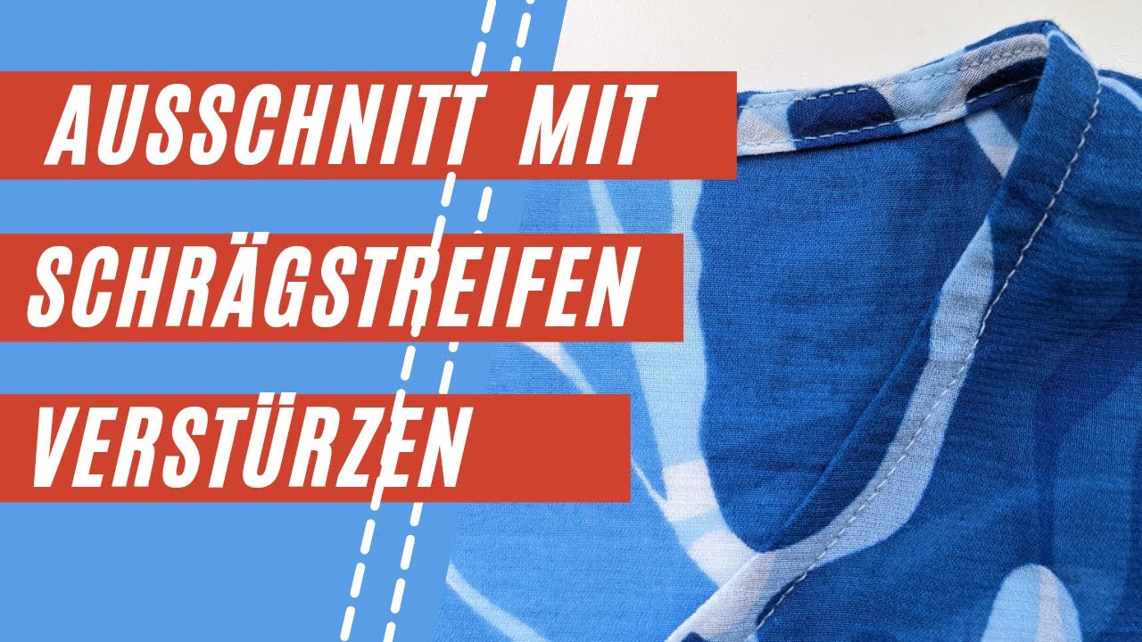Ausschnitt mit Schrägstreifen verstürzen | Schrägstreifen als 